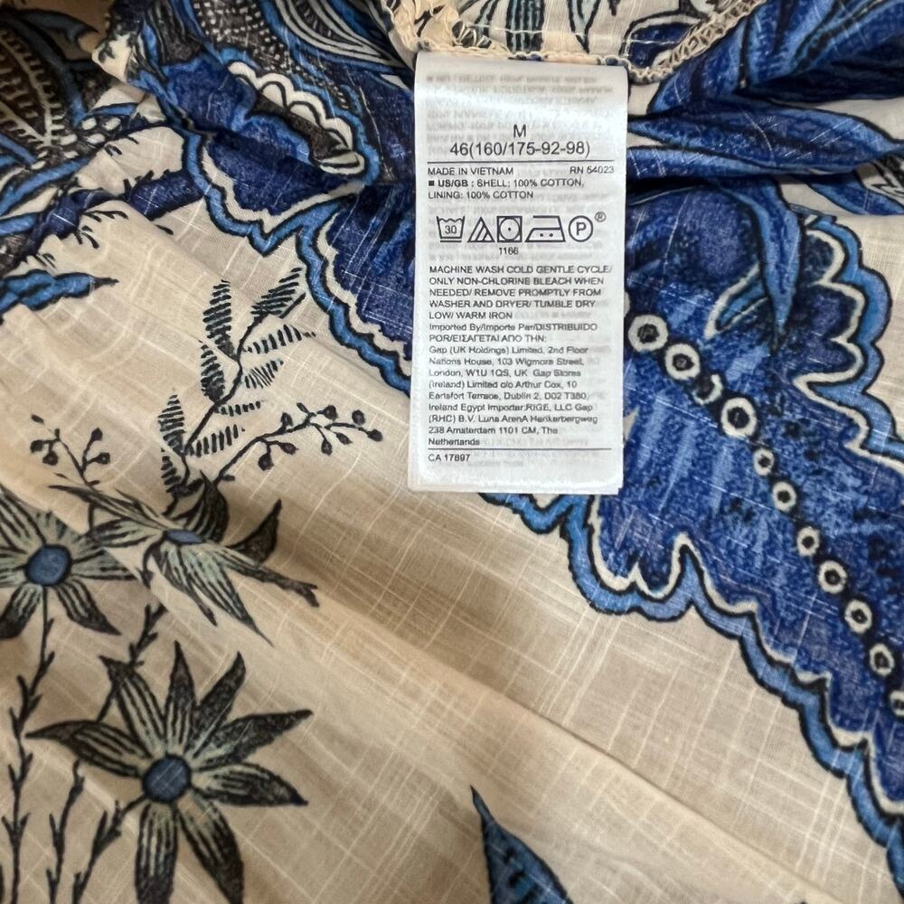 Banana Republic NWT Stampa Mini Dress Blue Floral Wrap V-Neck Medium - Picture 7 of 11